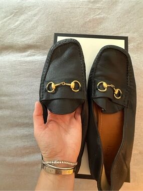 Men's Gucci Black Leather Horsebit Loafers